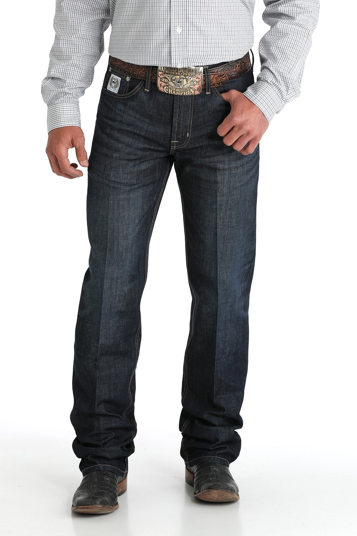 Cinch Men's Dark Stonewash White Label Jean