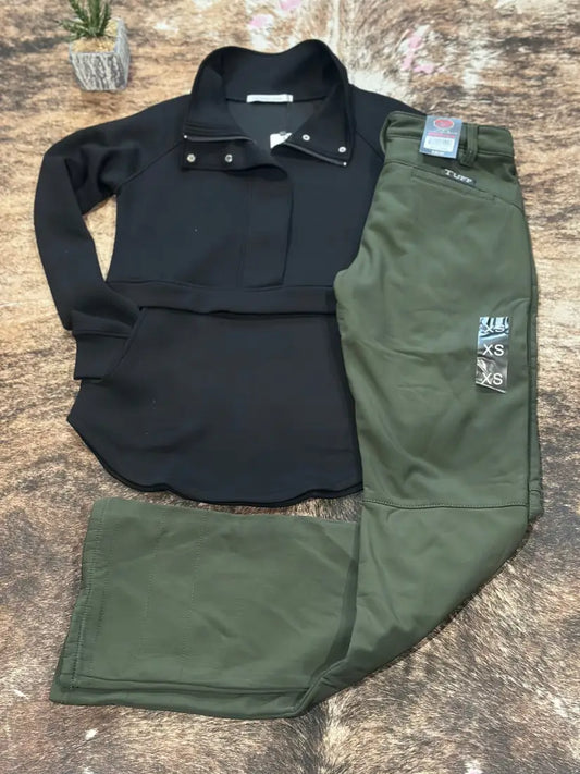 Michelle Mae Women’s Black Mia Scuba ½ Zip Hoodie Women’s Pullover