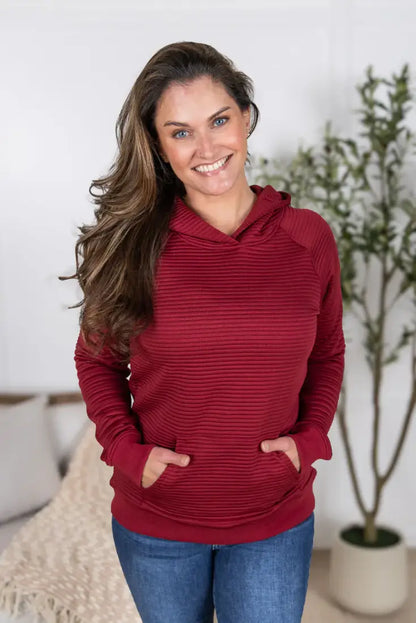 Michelle Mae Women’s Burgundy Tatum Hoodie Small Women’s Pullover