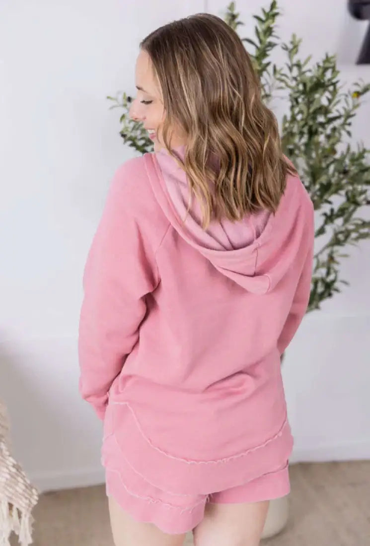 Michelle Mae Women’s Dusty Pink Vintage Wash Beach Hoodie Women’s Pullover