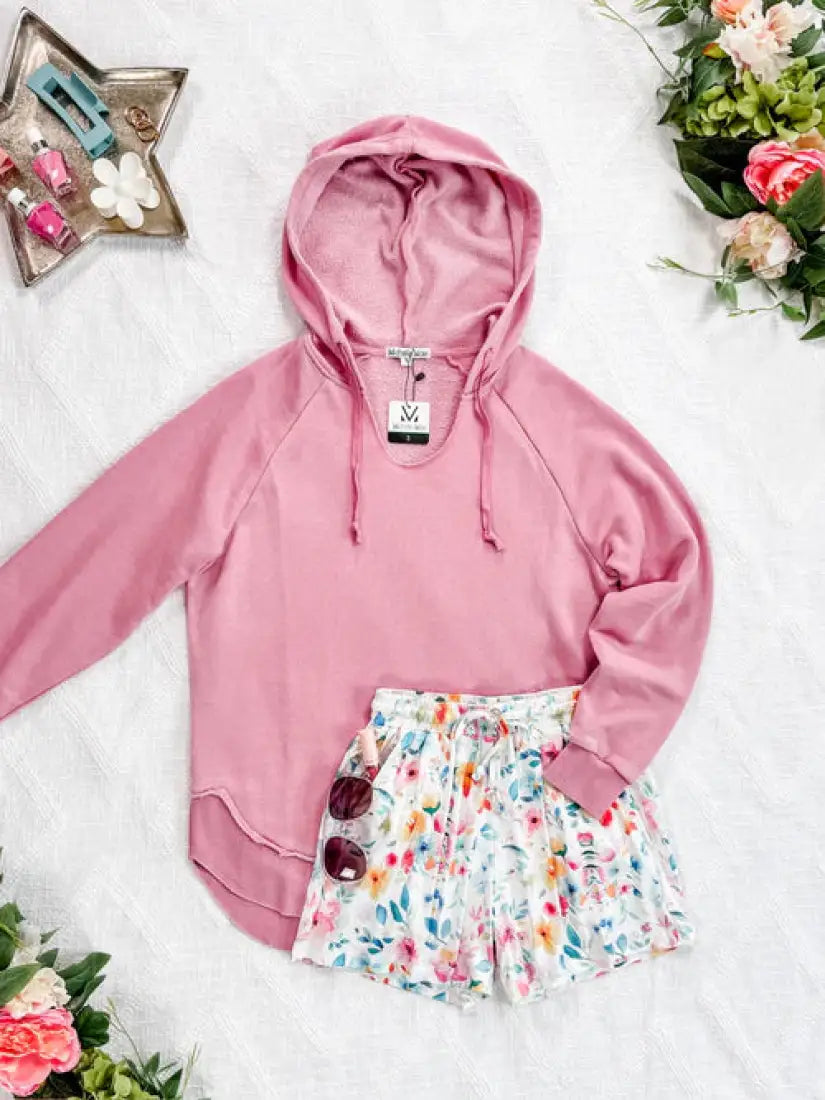 Michelle Mae Women’s Dusty Pink Vintage Wash Beach Hoodie Women’s Pullover