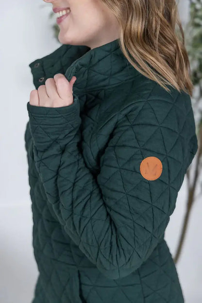 Michelle Mae Women’s Hunter Green Quilted Pullover Women’s Pullover