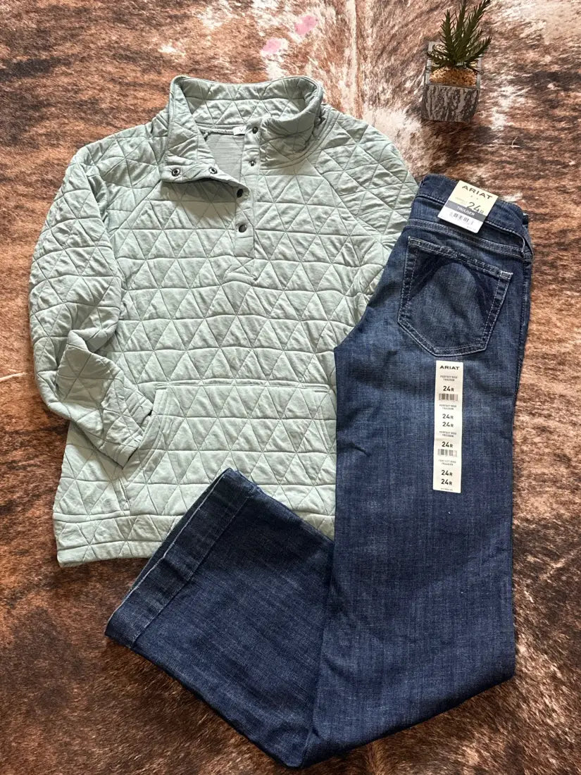 Michelle Mae Women’s Sage Quilted Pullover Women’s Pullover