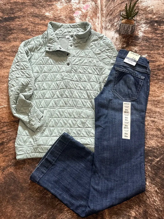 Michelle Mae Women’s Sage Quilted Pullover Women’s Pullover