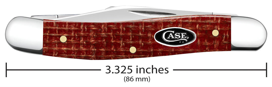 Case Dark Red Burlap Micarta Medium Stockman Knife