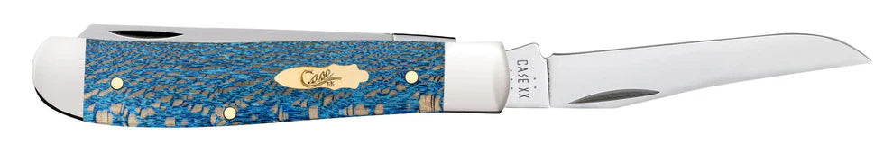 Case Blue Sycamore Wood Smooth Mini Trapper Knife