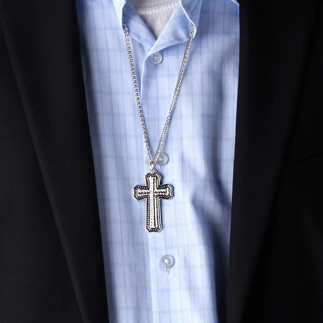 Montana Silversmiths Pinpoints and Wheat Cross Men’s Necklace Jewelry