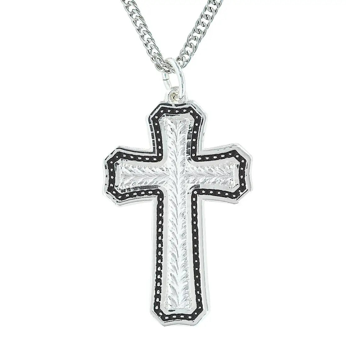 Montana Silversmiths Pinpoints and Wheat Cross Men’s Necklace Jewelry