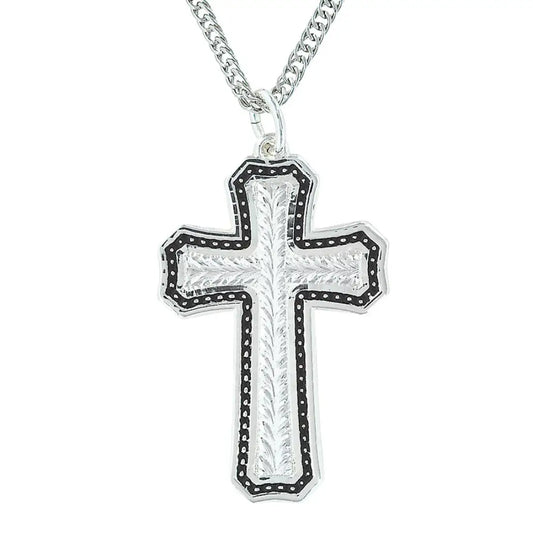 Montana Silversmiths Pinpoints and Wheat Cross Men’s Necklace Jewelry