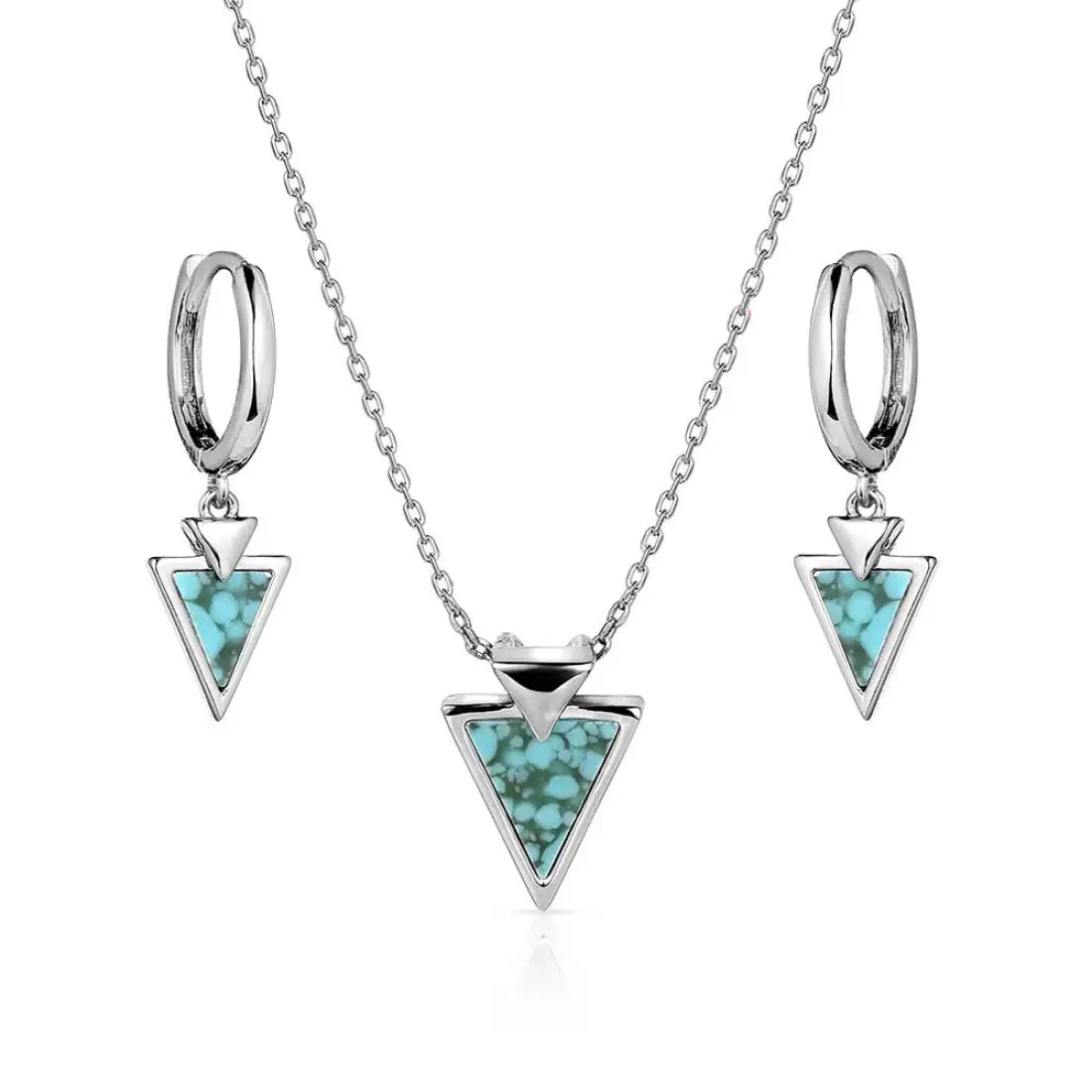 Montana Silversmiths Pointed Path Turquoise Jewelry Set Jewelry