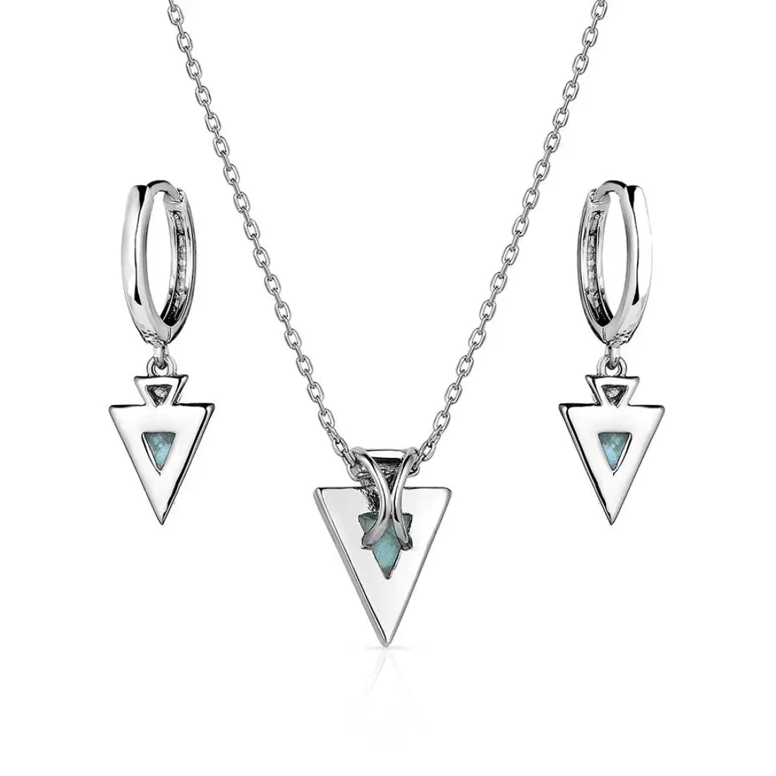 Montana Silversmiths Pointed Path Turquoise Jewelry Set Jewelry