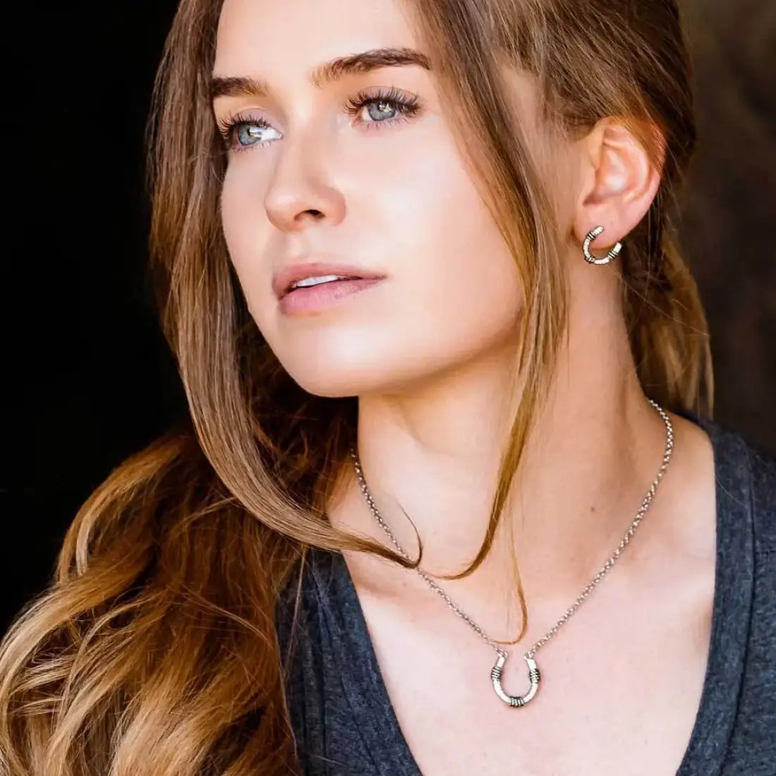 Montana Silversmiths Roped Horseshoe Crystal Jewelry Set Jewelry