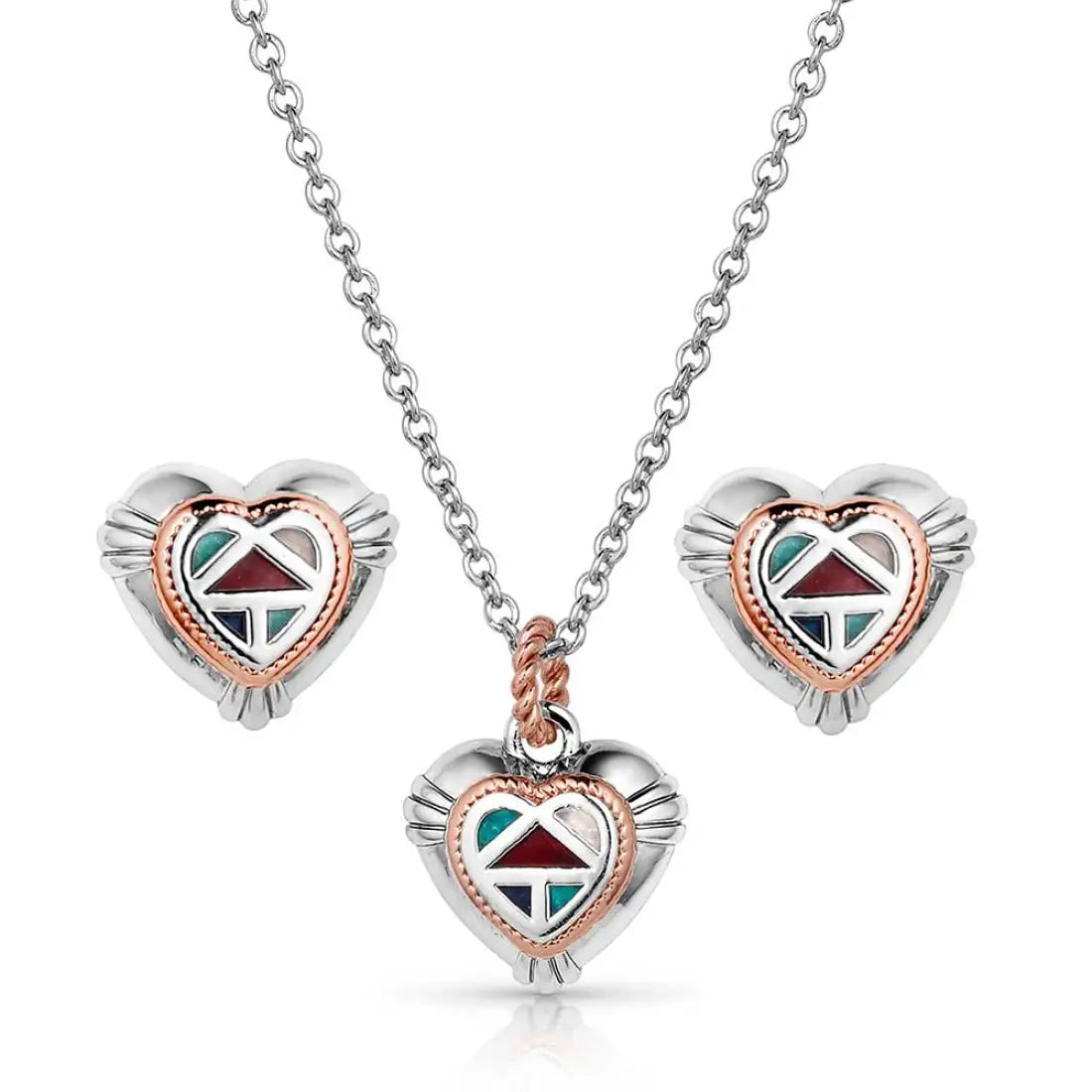 Montana Silversmiths Western Mosaic Heart Jewelry Set Jewelry