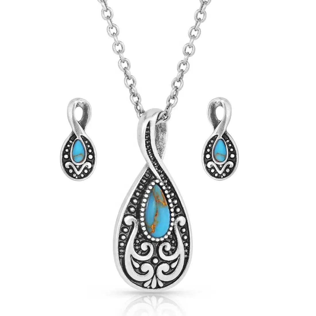 Montana Silversmiths Western Tradition Teardrop Jewelry Set Jewelry