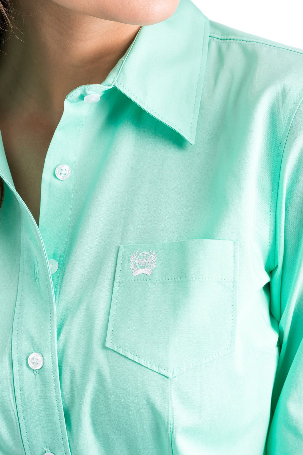Cinch Women's Solid Sea Green Western Shirt