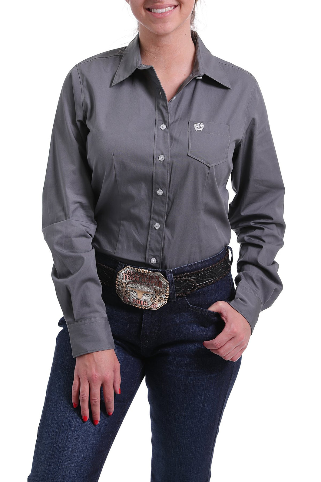 Cinch Women's Solid Charcoal Western Shirt