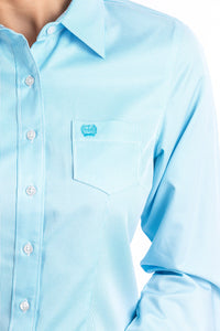 Cinch Women's Tencel Light Blue Micro Stripe Western Shirt