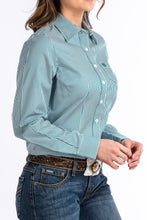 Load image into Gallery viewer, Cinch Women&#39;s Teal Tencel Stripe Western Shirt
