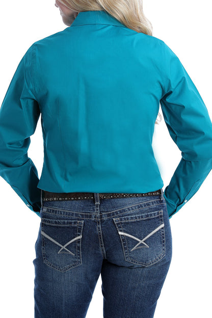 Cinch Women's Solid Teal Western Shirt