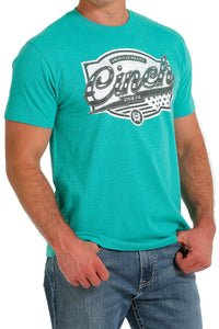Cinch Men's Heather Green/Turquoise American Logo T-Shirt