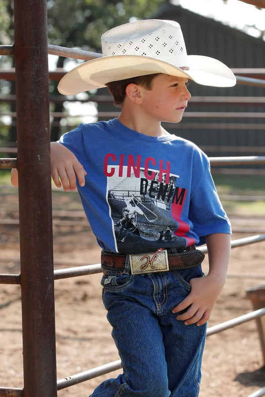 Cinch Boy's Heather Blue Made For This T-Shirt