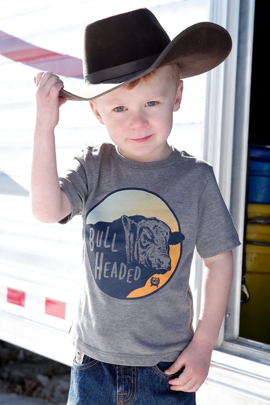 Cinch Boy's Infant Gray Bull Headed T-Shirt