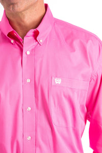 Cinch Men's Solid Hot Pink Western Shirt
