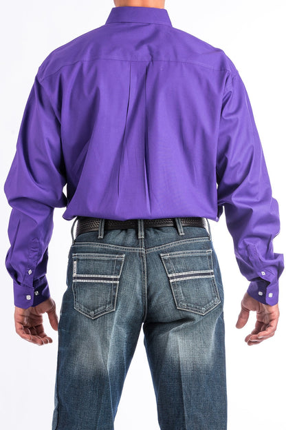 Cinch Men's Big & Tall Solid Purple Western Shirt