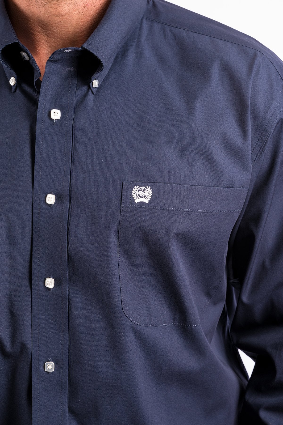 Cinch Men's Big & Tall Solid Navy Western Shirt