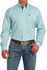 Cinch Men's Tencel White & Green Pinstripe Western Shirt