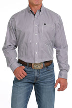 Load image into Gallery viewer, Cinch Men&#39;s Tencel White &amp; Eggplant Pinstripe Western Shirt
