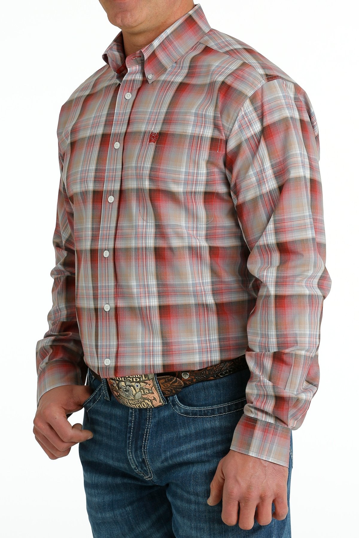 Cinch Men's Mulberry Plaid Western Shirt