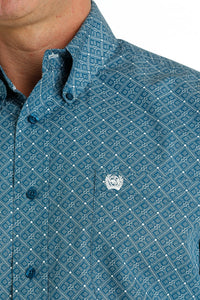 Cinch Men's Blue Geometric Western Shirt