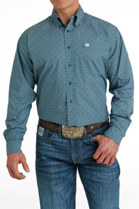 Cinch Men's Blue Geometric Western Shirt
