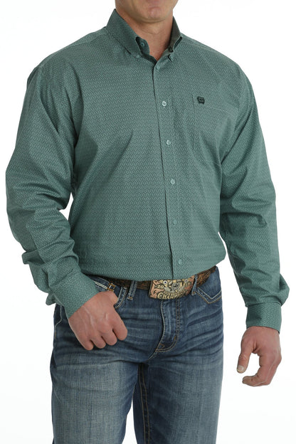 Cinch Men's Pine Green Tetrakis Geometric Western Shirt