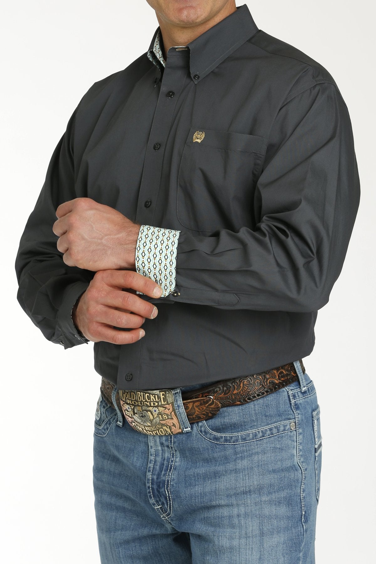 Cinch Men's Solid Charcoal Western Shirt