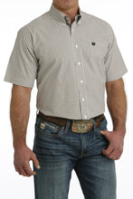 Load image into Gallery viewer, Cinch Men&#39;s Khaki &amp; White Plaid Short Sleeve Western Shirt
