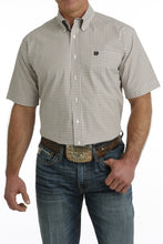 Load image into Gallery viewer, Cinch Men&#39;s Khaki &amp; White Plaid Short Sleeve Western Shirt
