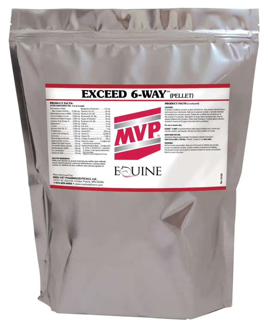 MVP Exceed 6-Way (Pellets) 8Ib (foil bag) - [32 days] Equine Supplement