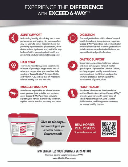 MVP Exceed 6-Way (Pellets) Equine Supplement