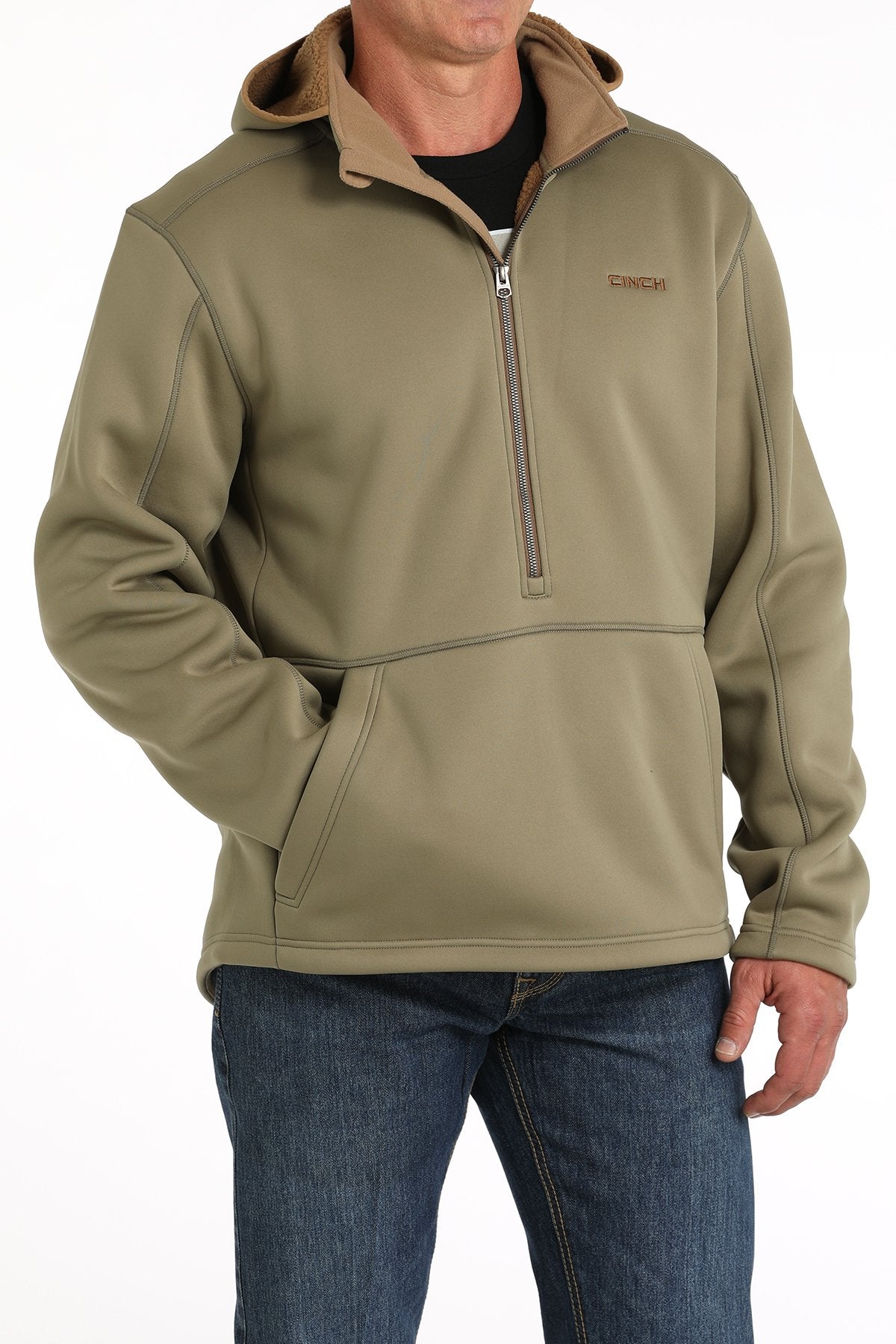 Cinch Men's Olive Patriarch ½ Zip Hoodie