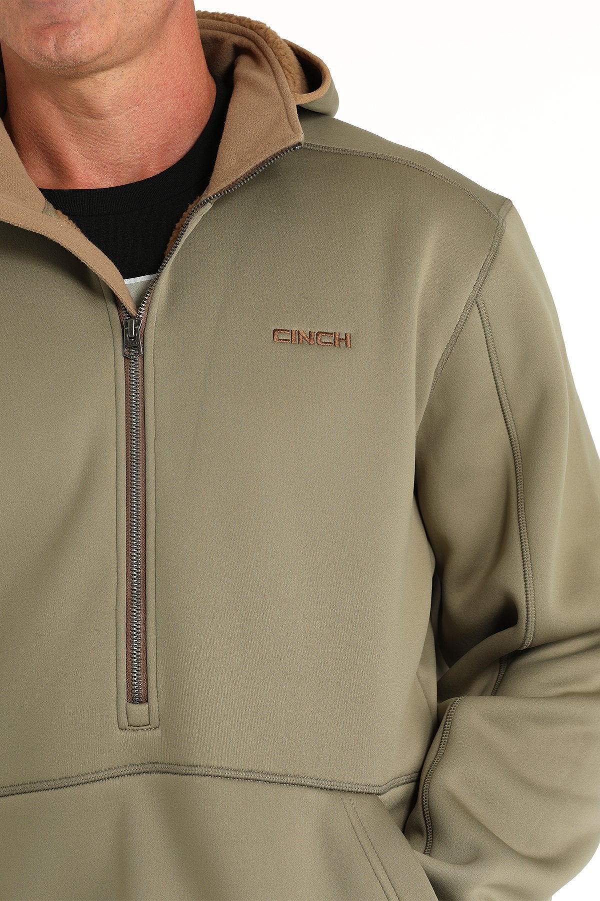 Cinch Men's Olive Patriarch ½ Zip Hoodie