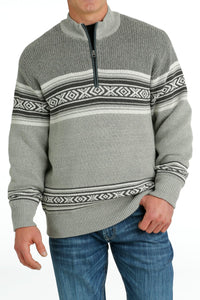 Cinch Men's Southwestern Quarter Zip Sweater