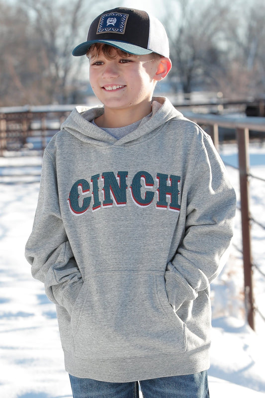 Cinch Boy's Dark Teal/ Burnt Orange Embroidered Hoodie