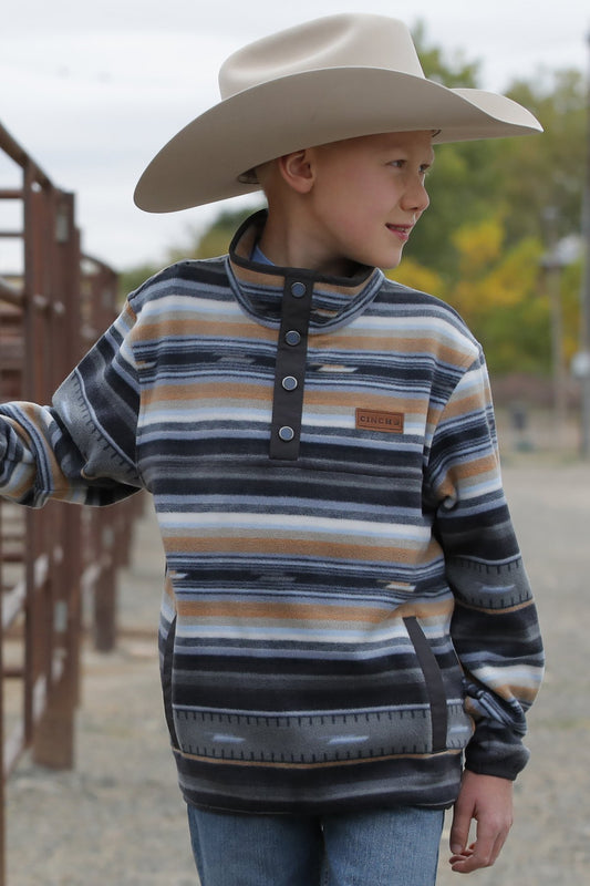 Cinch Boy's Striped ¼ Button Pullover