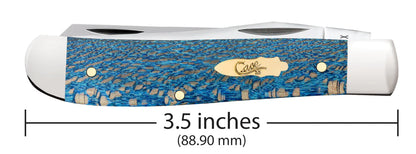 Case Blue Sycamore Wood Smooth Mini Trapper Knife