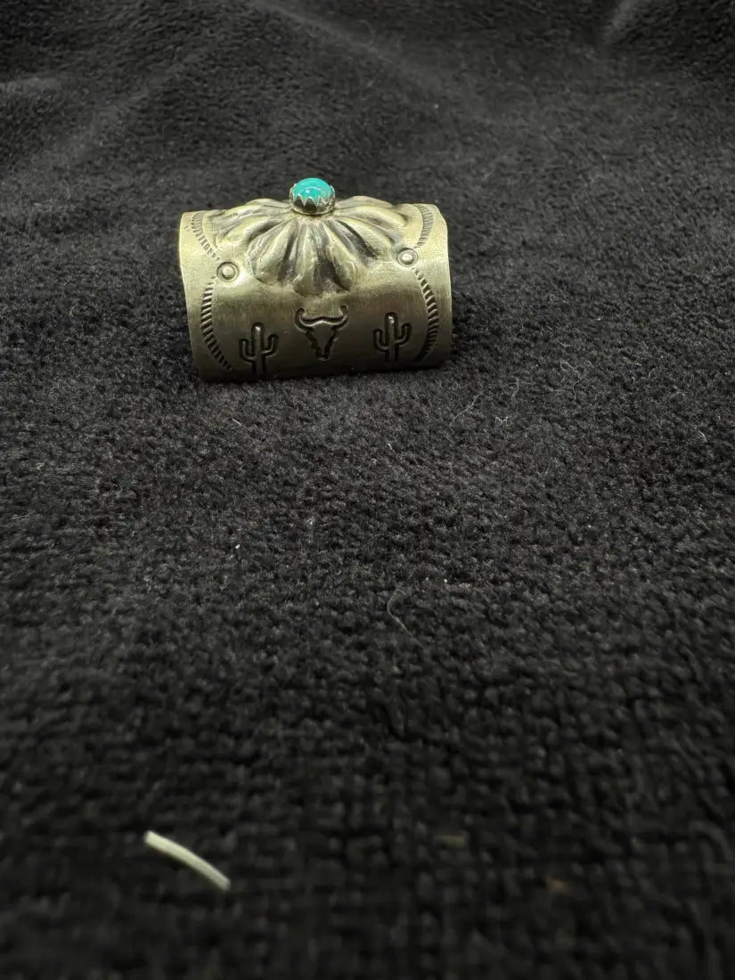 Navajo SS Kingman Turquoise Hair Pin Desert Jewelry