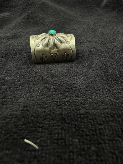 Navajo SS Kingman Turquoise Hair Pin Desert Jewelry