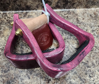 Nettles Stirrups ’The Barrel Racer’ - Petite 2’’ 2’’ / Blackened & Painted Pink / None Stirrups