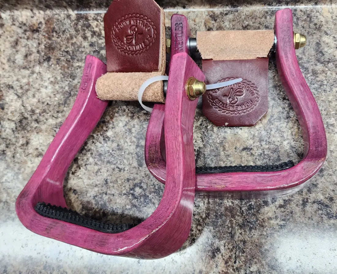Nettles Stirrups ’The Barrel Racer’ - Petite 2’’ 2’’ / Distressed Pink / None Stirrups